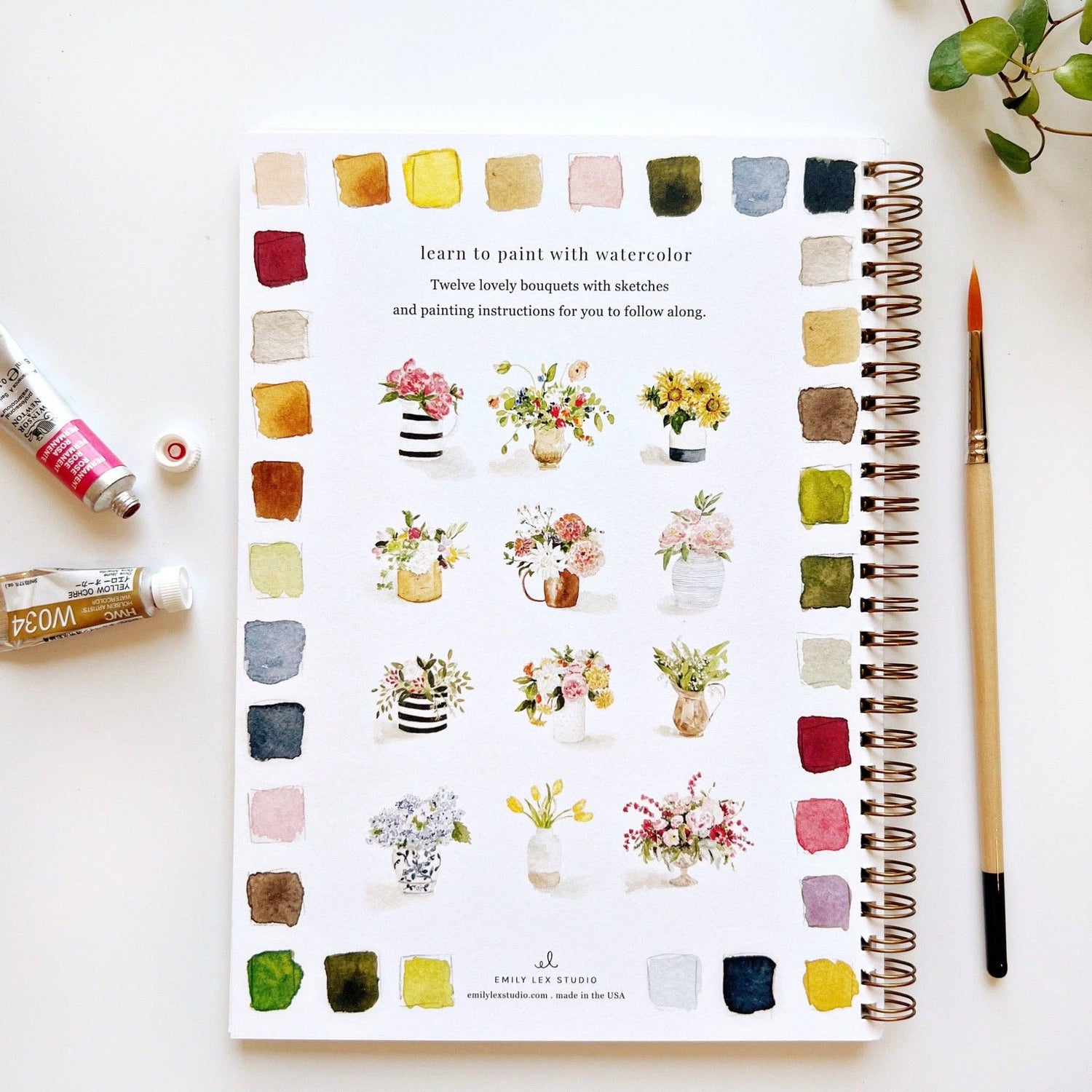 Bouquets Watercolor Workbook by Emily Lex (2024)