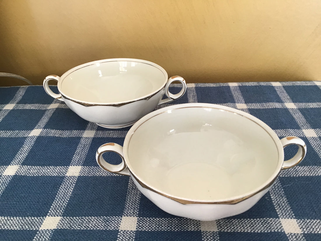 Vintage Double Handled Soup/ Coffee Bowl