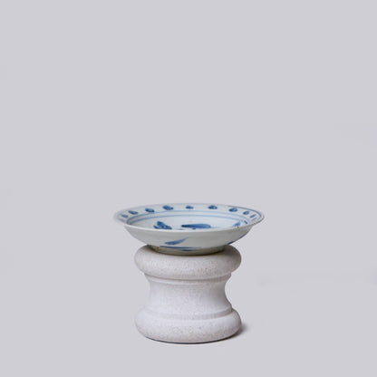 7&quot; Porcelain Lotus Dish - Blue and White