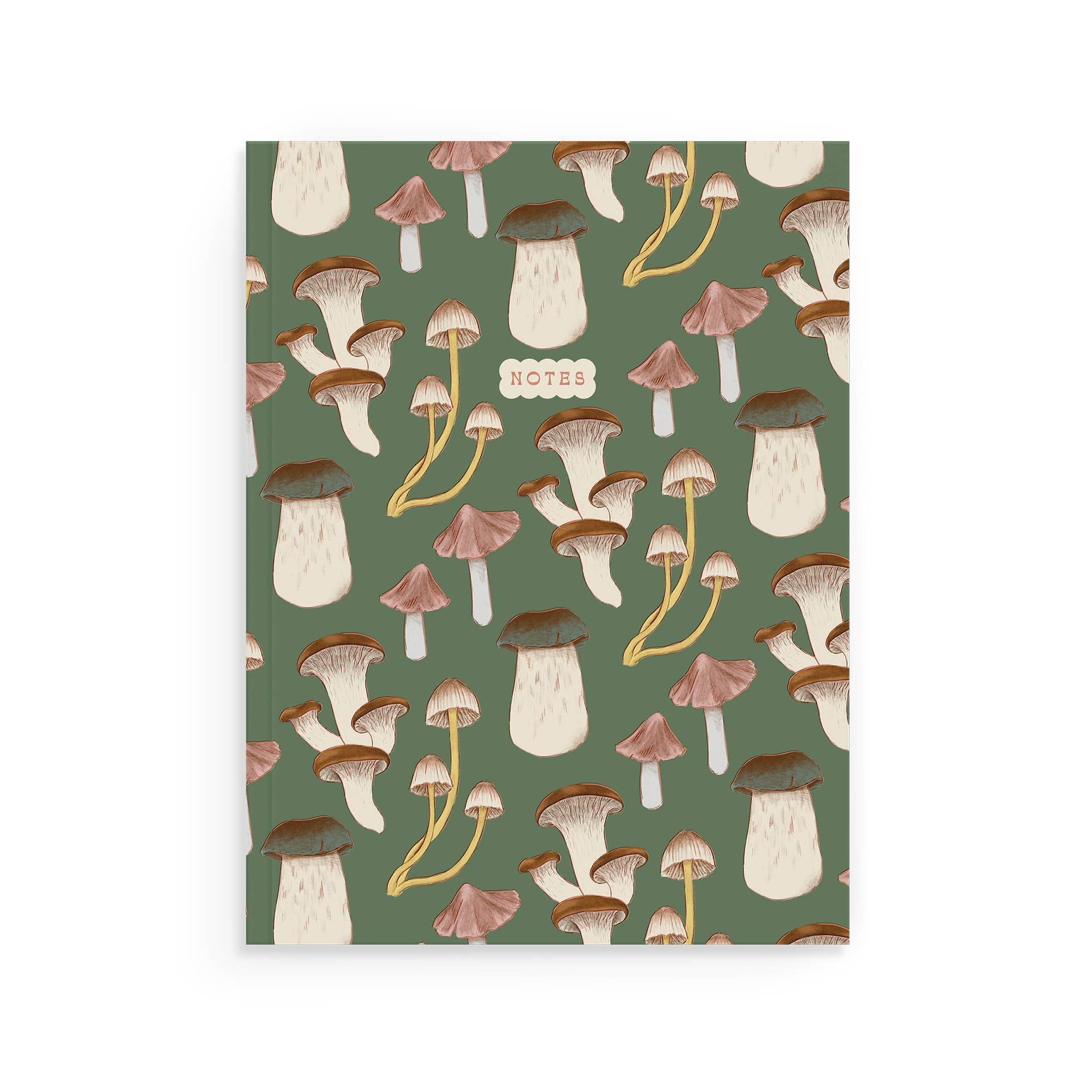 Green Mushroom Pattern Softcover Notebook