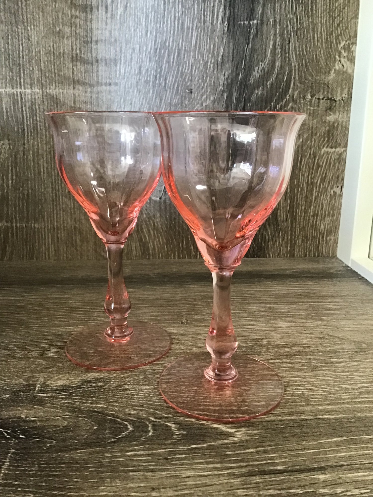 Pink Depression Glass Cordial set of 2