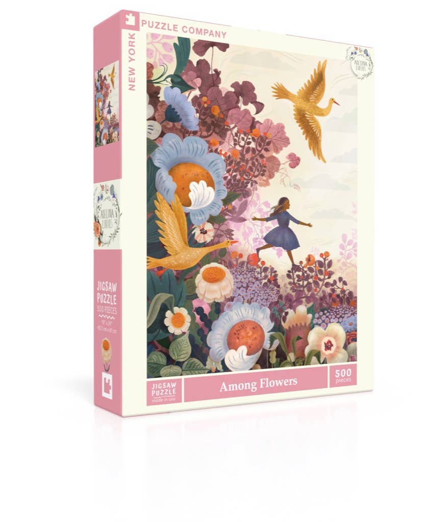 NY Puzzle Co. Among Flowers - 500 Piece Puzzle