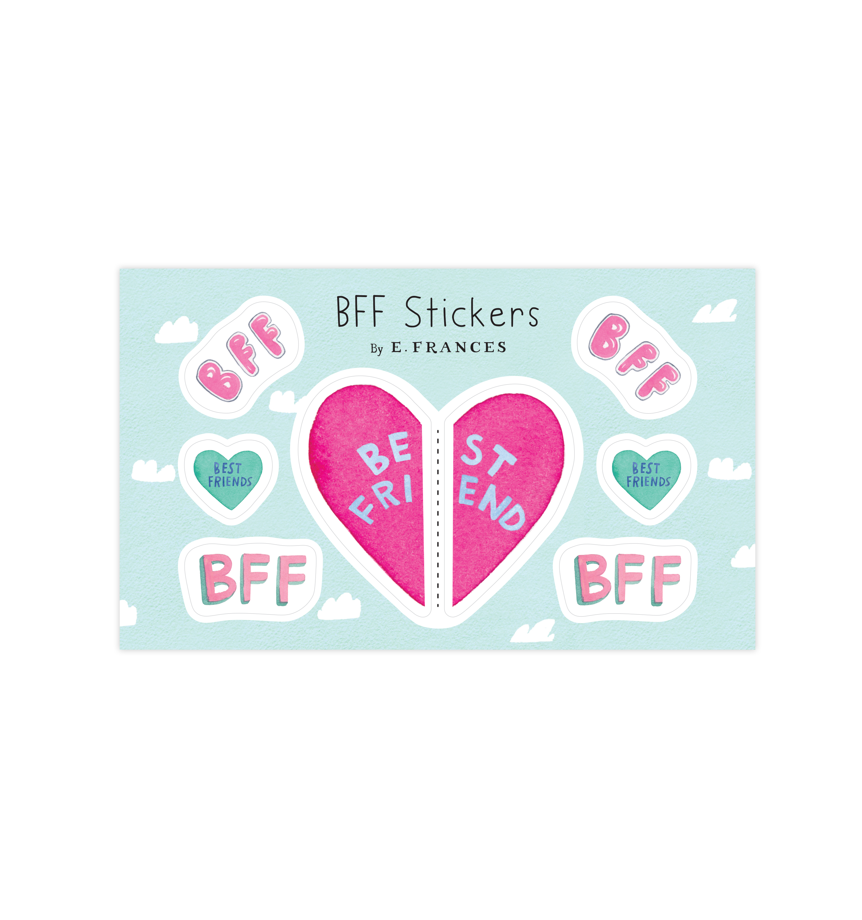 BFF Heart Sticker Sheet Shareable