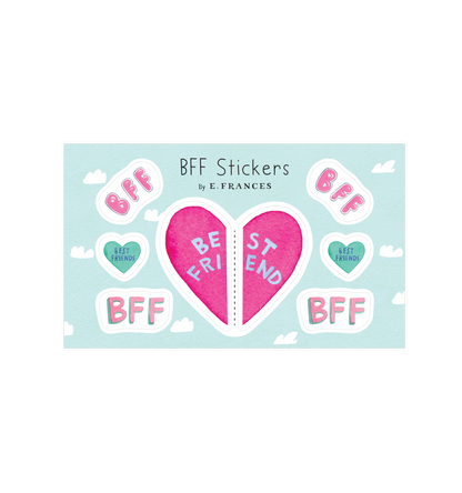 BFF Heart Sticker Sheet Shareable