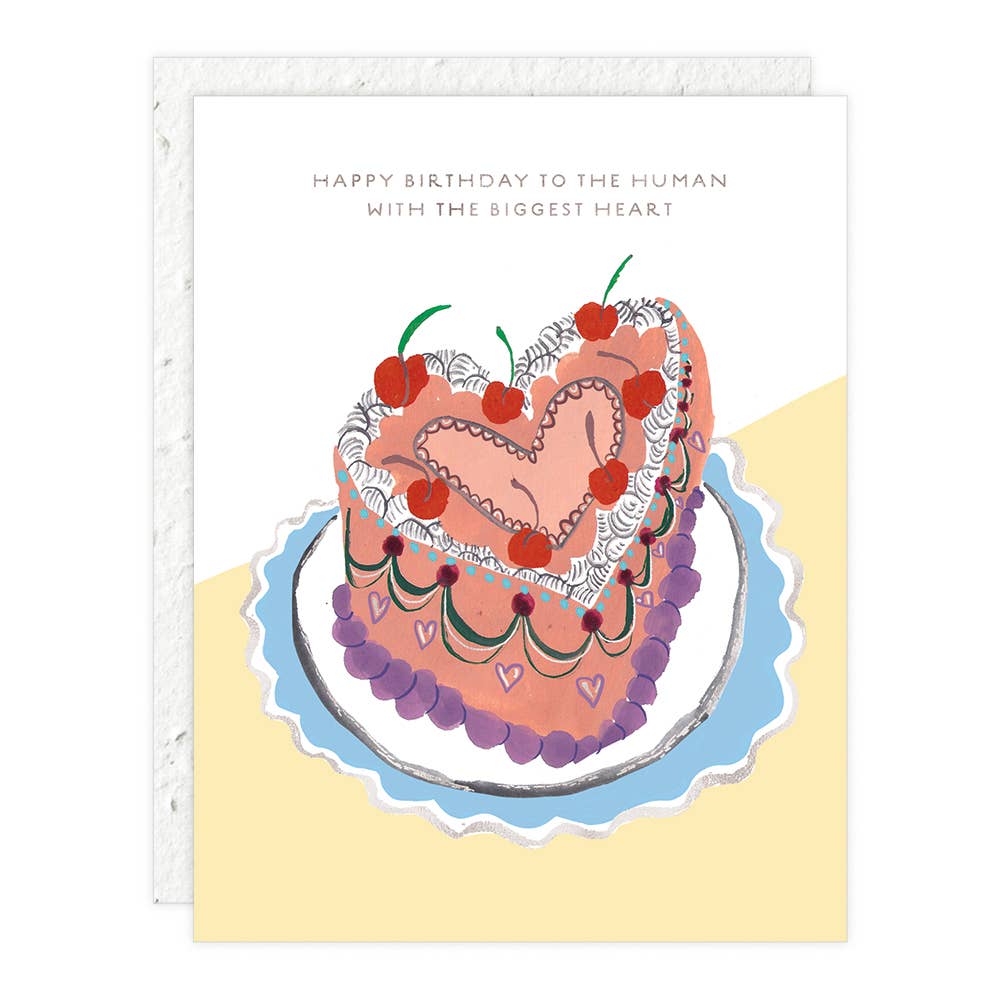 Heart Shaped Cake - Birthday Card