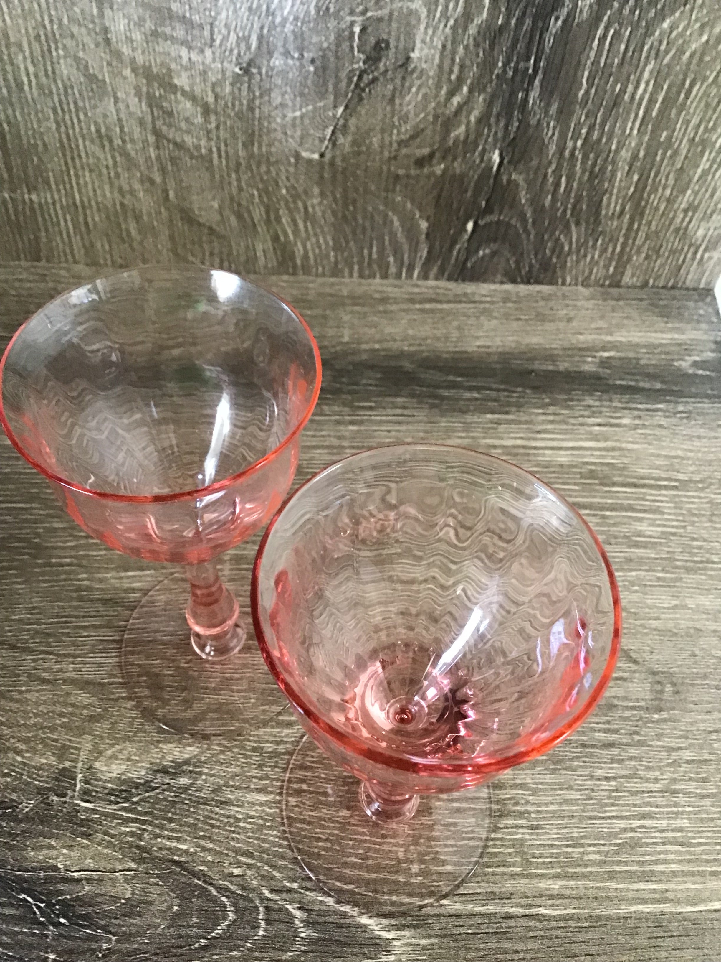 Pink Depression Glass Cordial set of 2