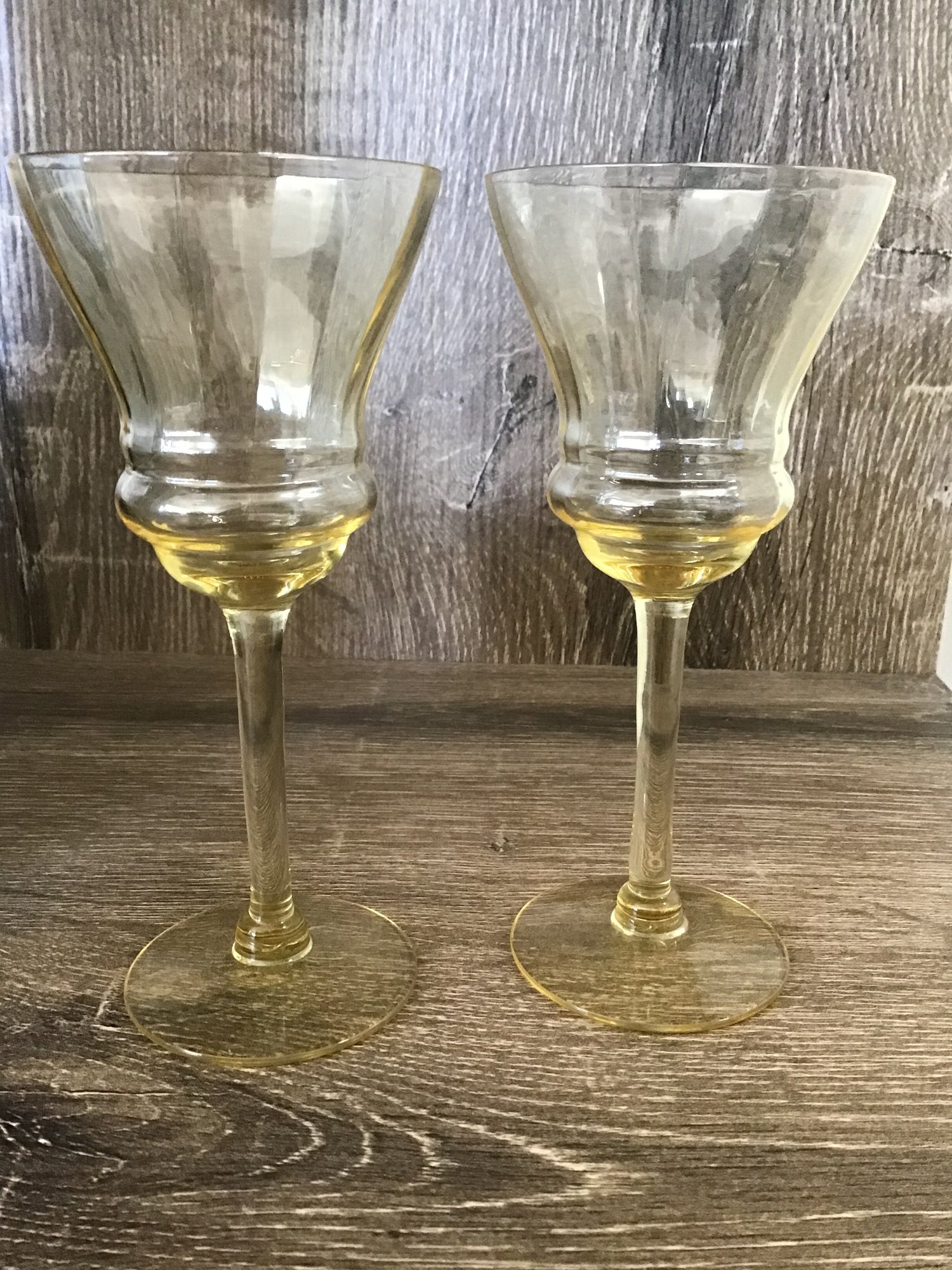 Depression Yellow Glass set of 2