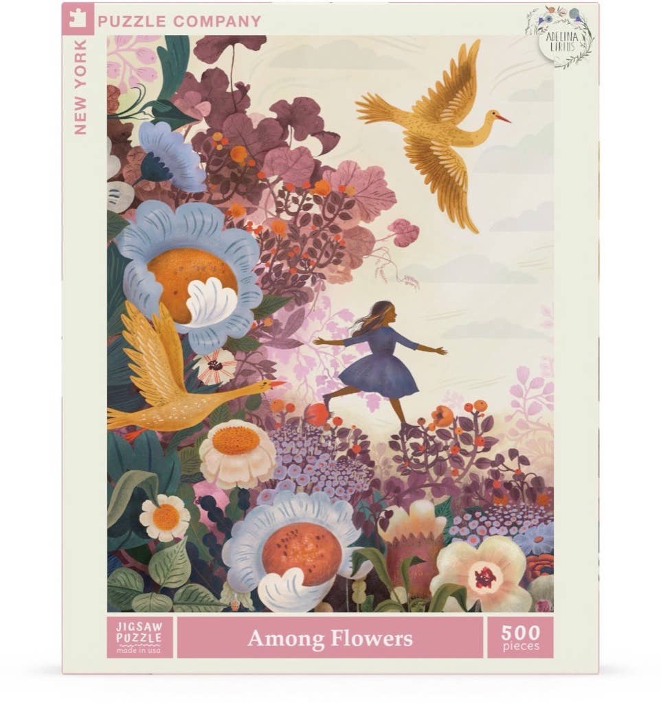 NY Puzzle Co. Among Flowers - 500 Piece Puzzle