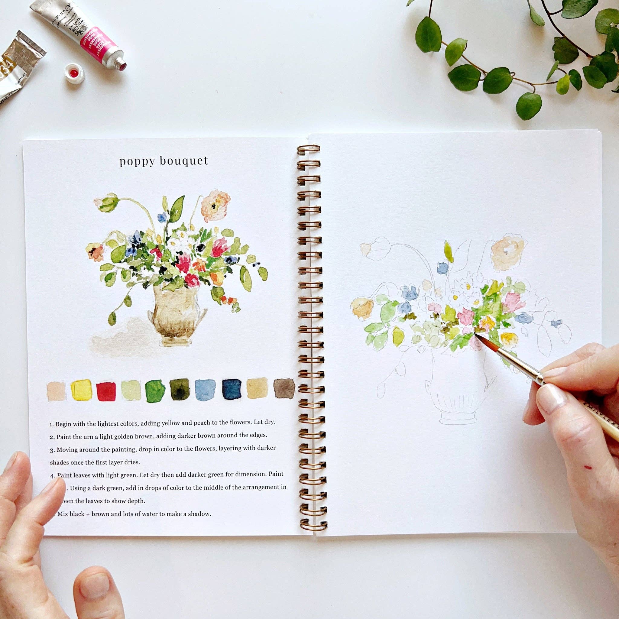 Bouquets Watercolor Workbook by Emily Lex (2024)