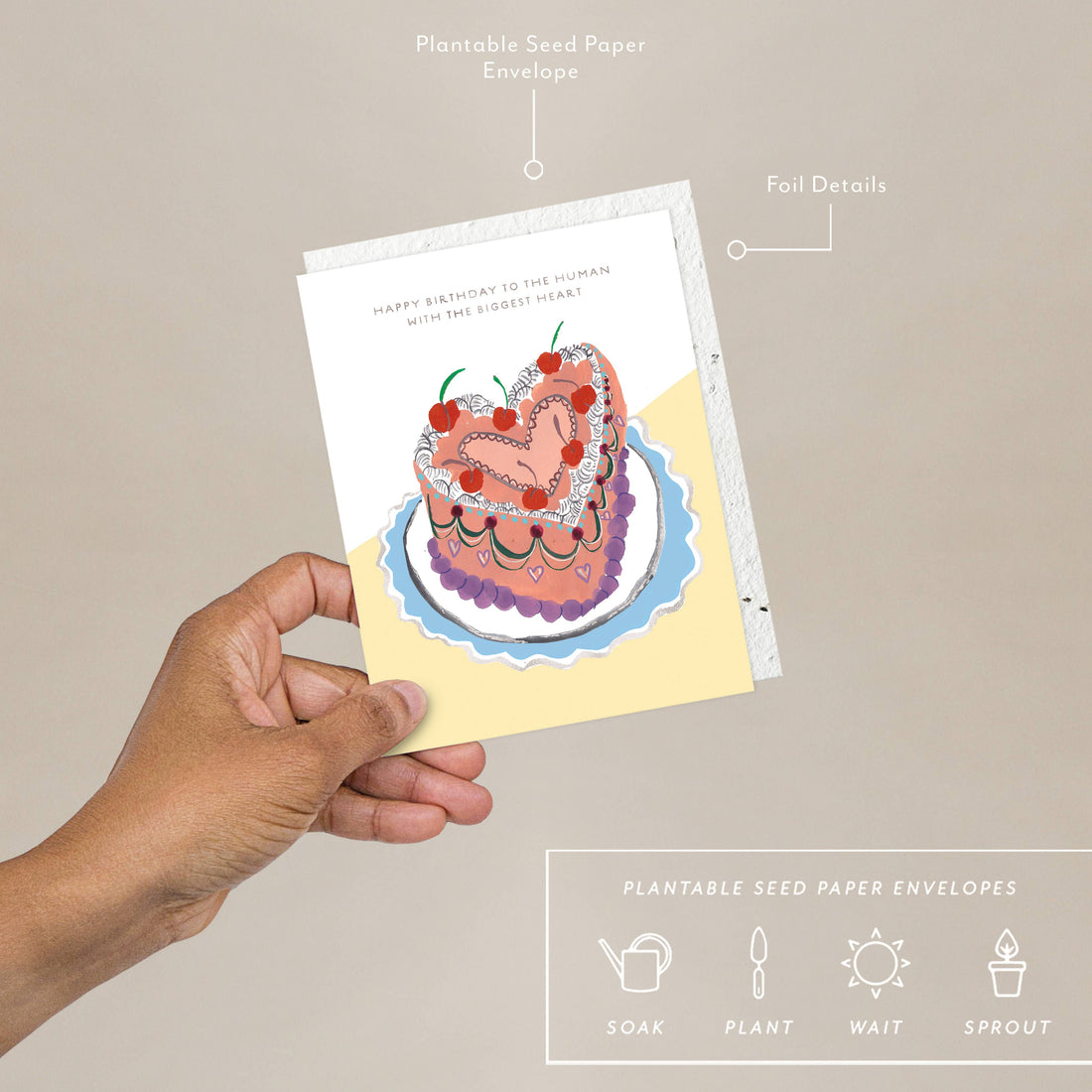Heart Shaped Cake - Birthday Card