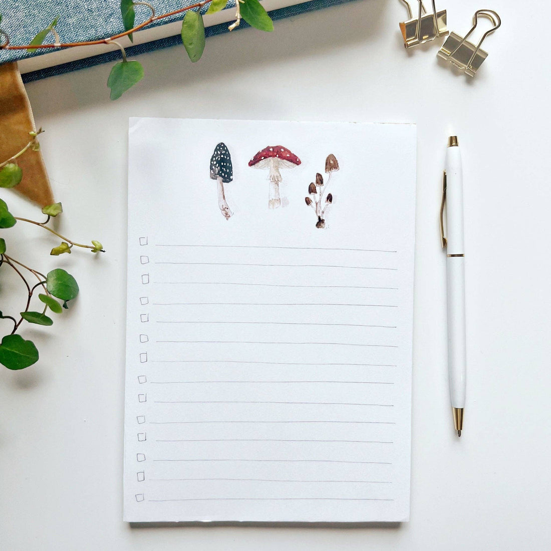 Mushroom Checklist Notepad by Emily Lex