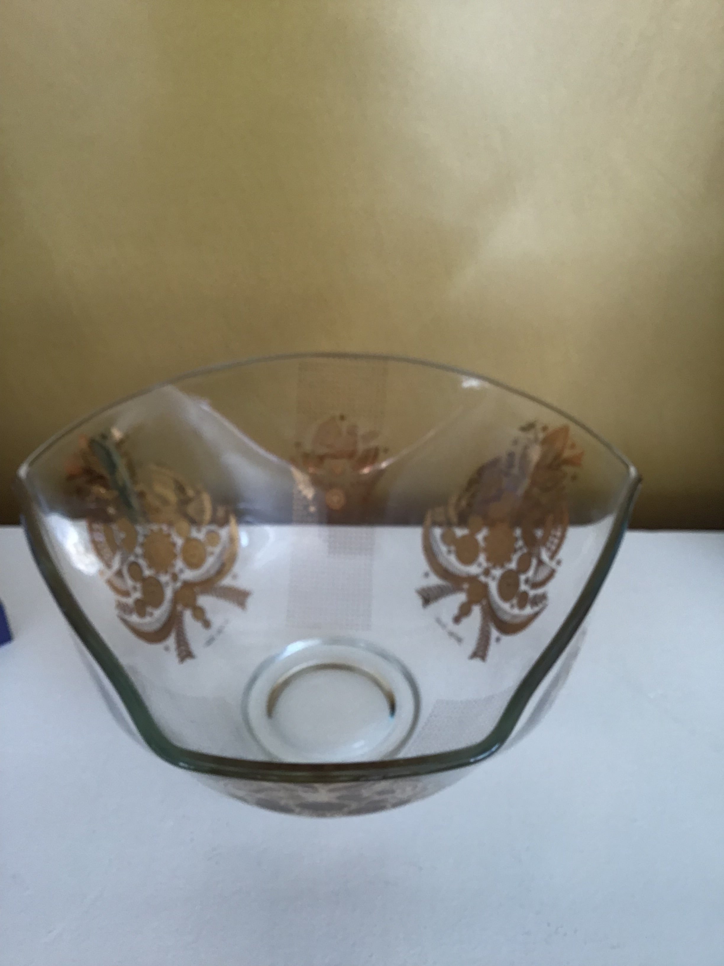 Mid-Century George Briard Gold Print Serving Bowl