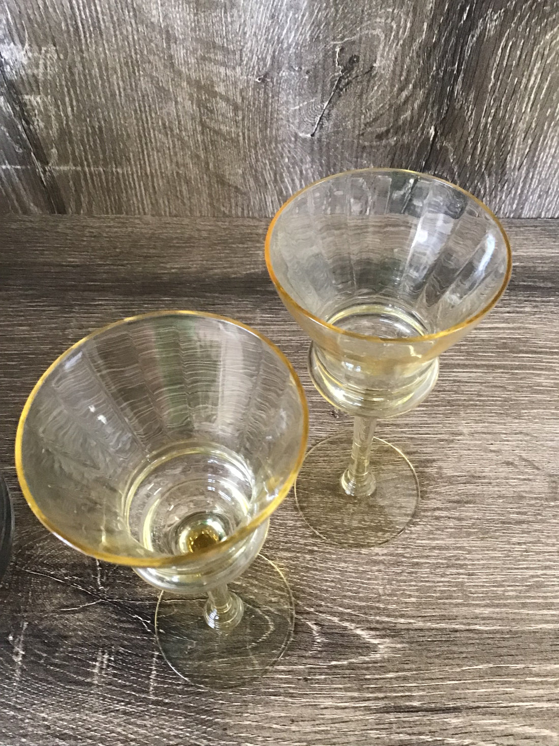 Depression Yellow Glass set of 2