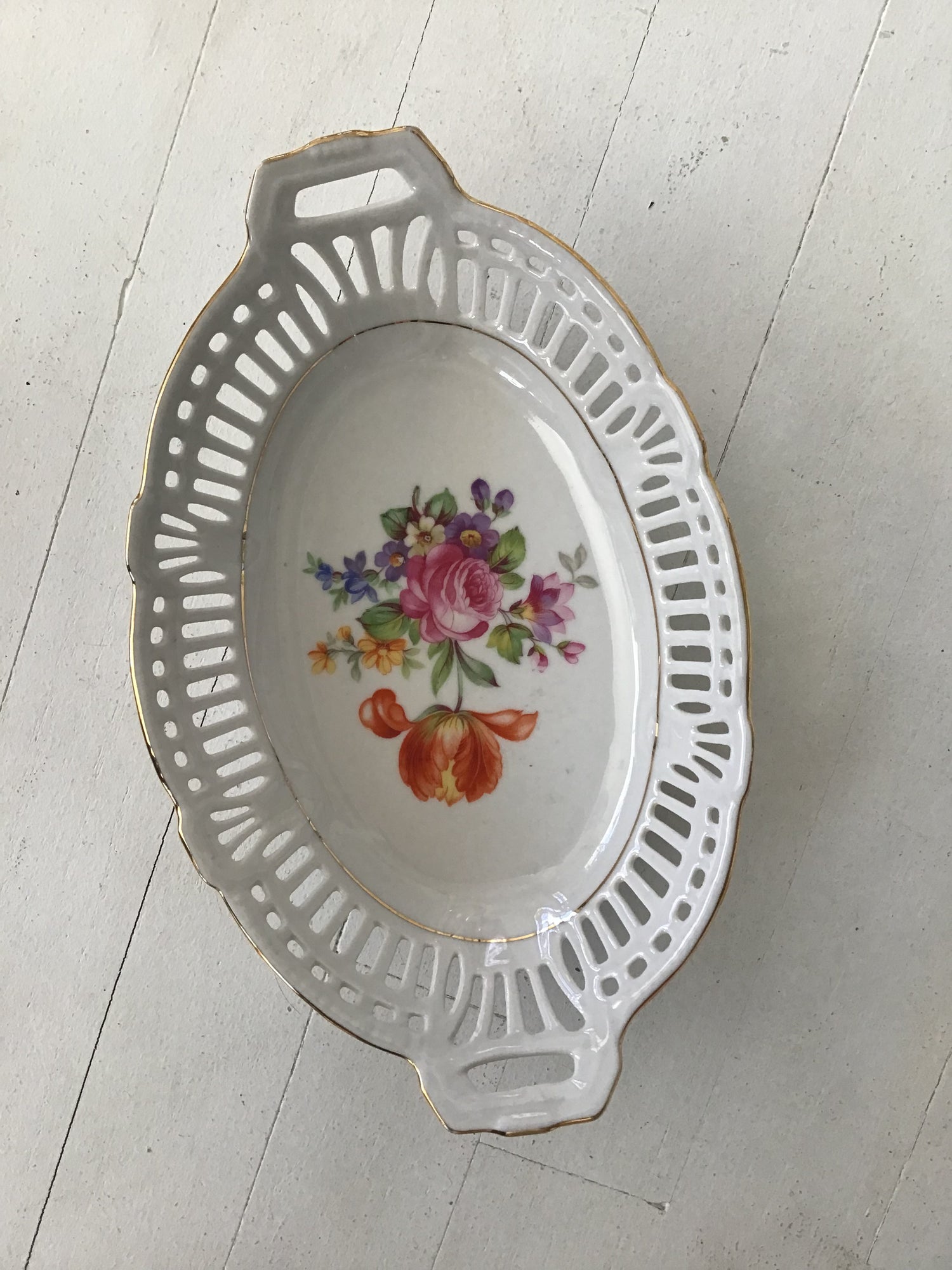 Rose Floral Oval Dish