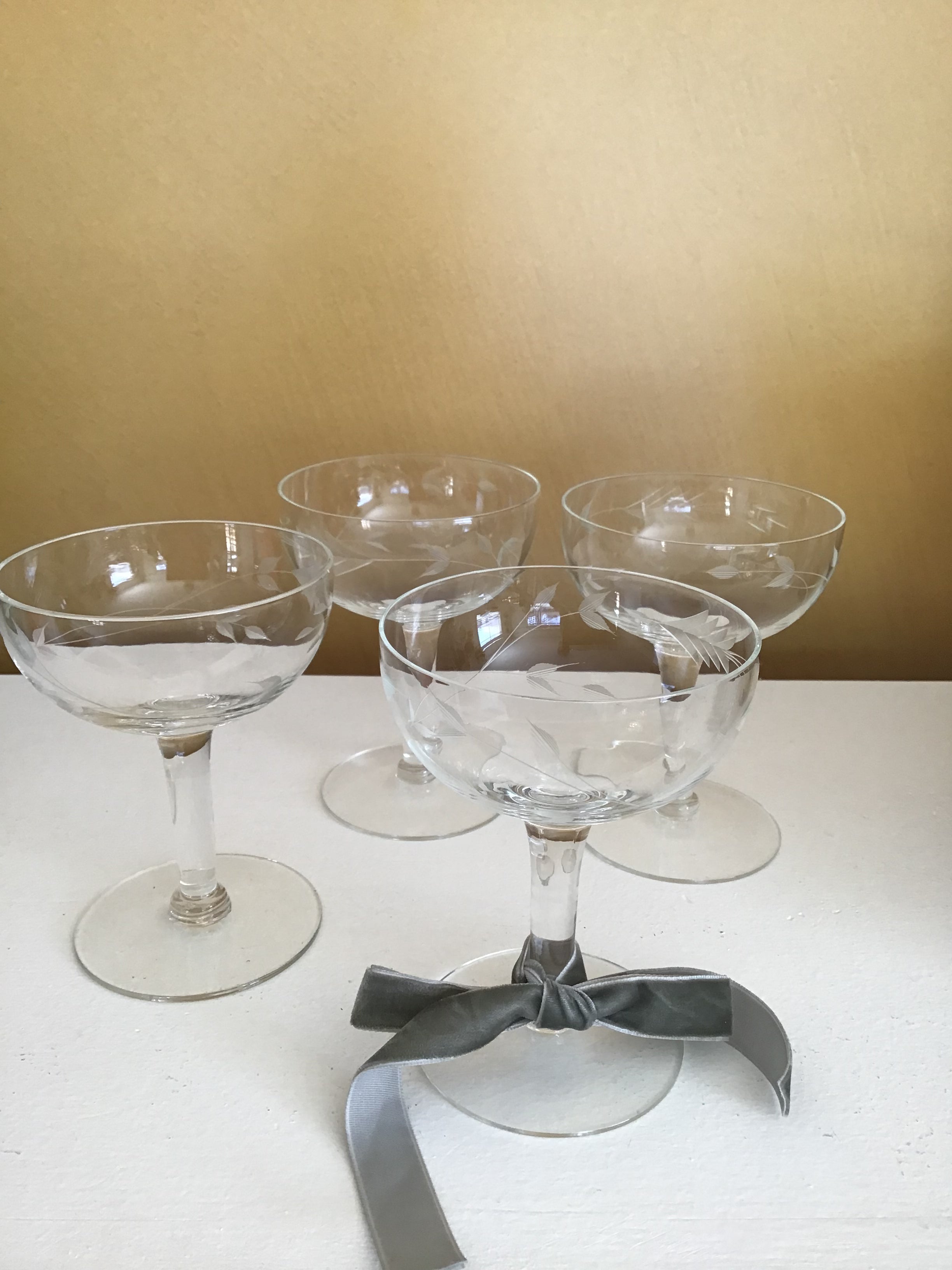 Etched Champagne/Wine Glasses