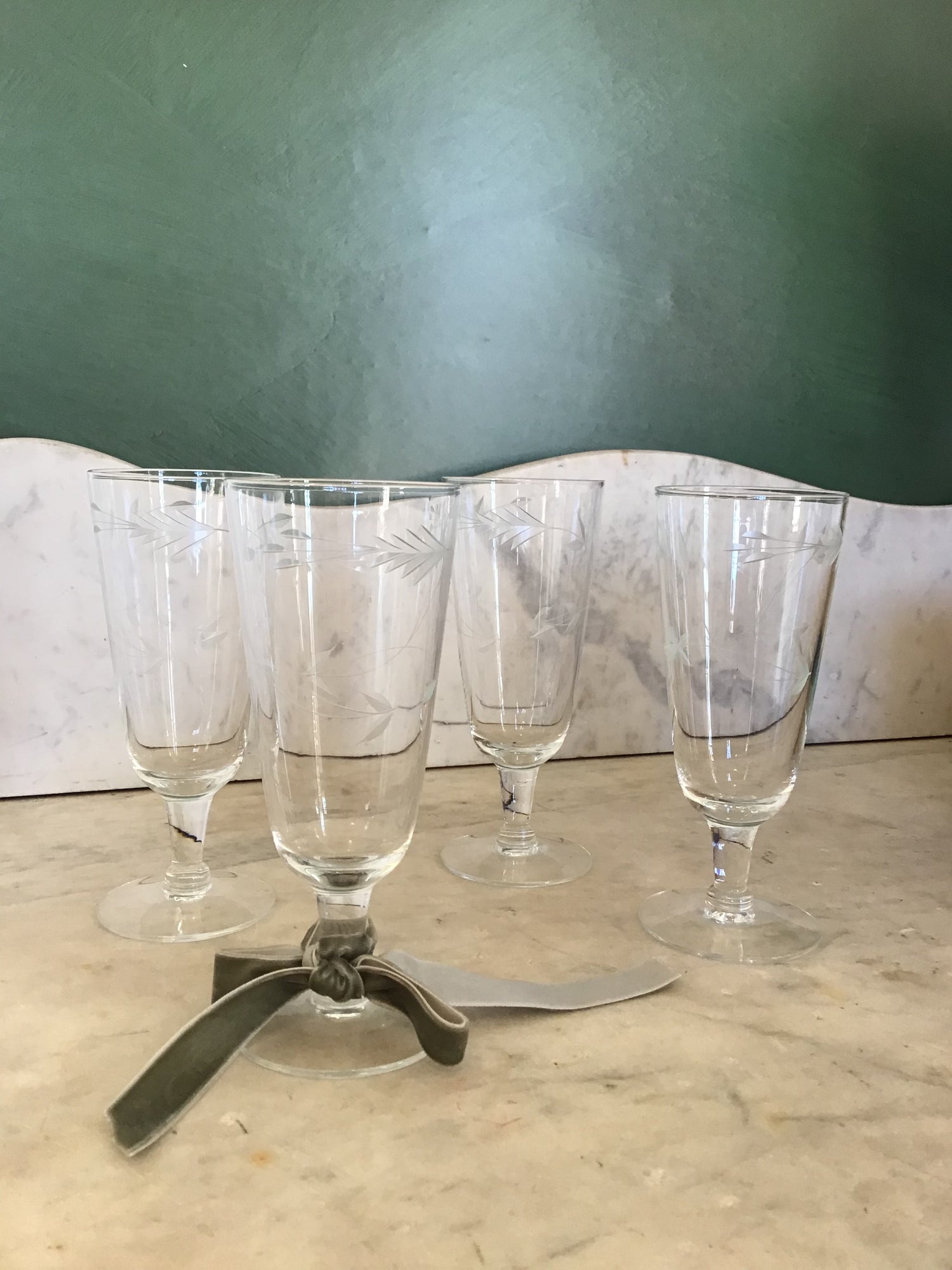 Etched Champagne/Wine Glasses