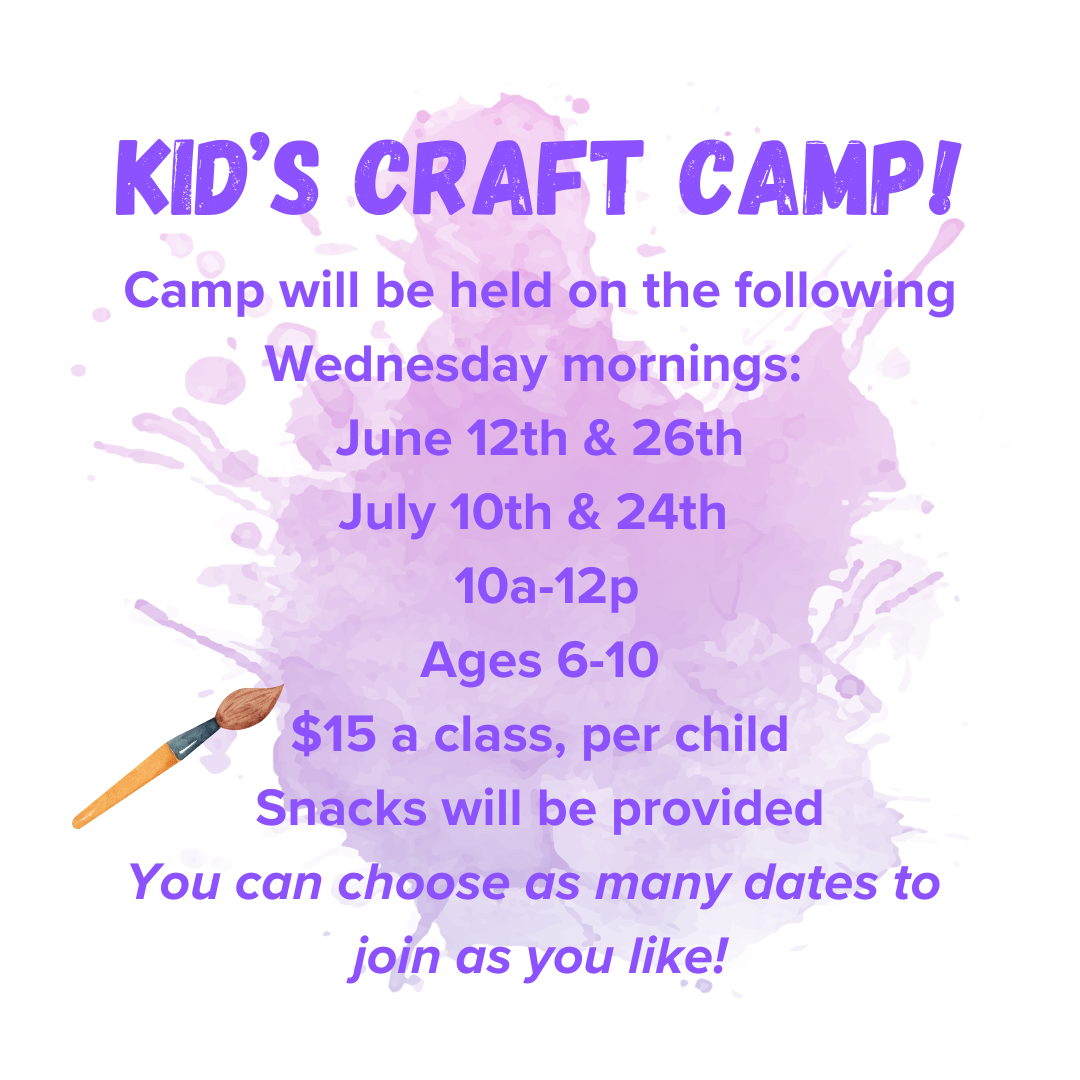 Kids Summer Craft Camp: July 24th