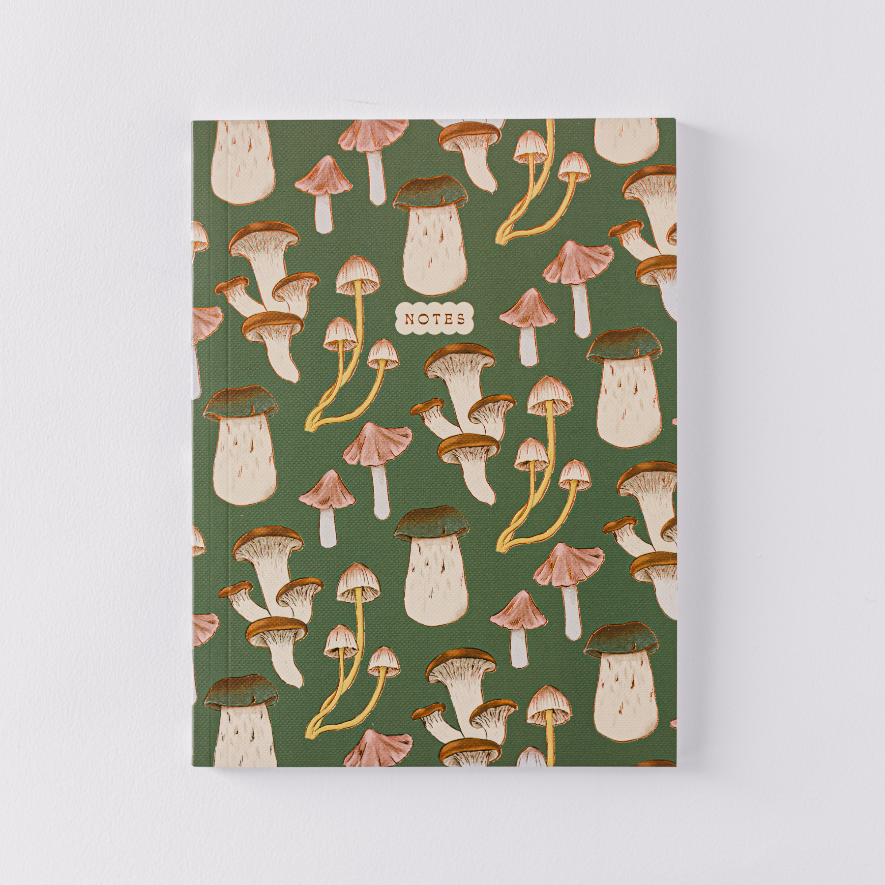 Green Mushroom Pattern Softcover Notebook