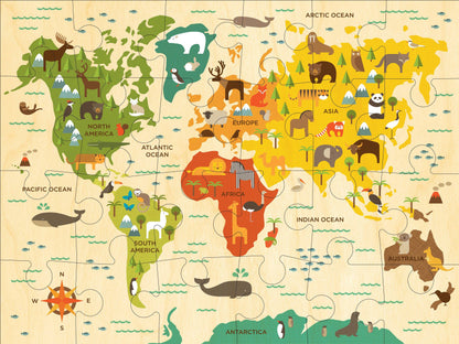 World Map  Our World 24-Piece Floor Puzzle