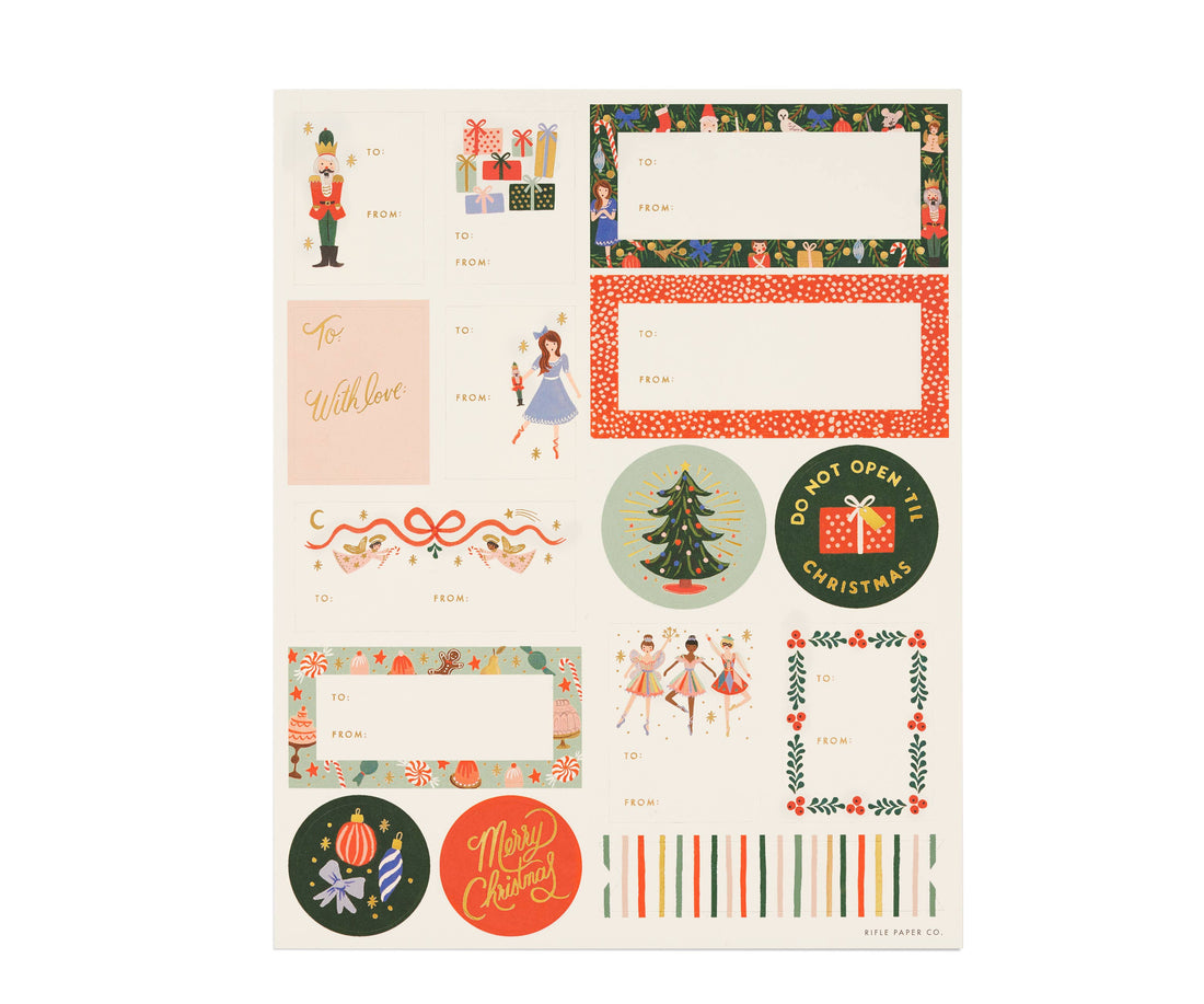 Pack of 3 Nutcracker Stickers &amp; Labels