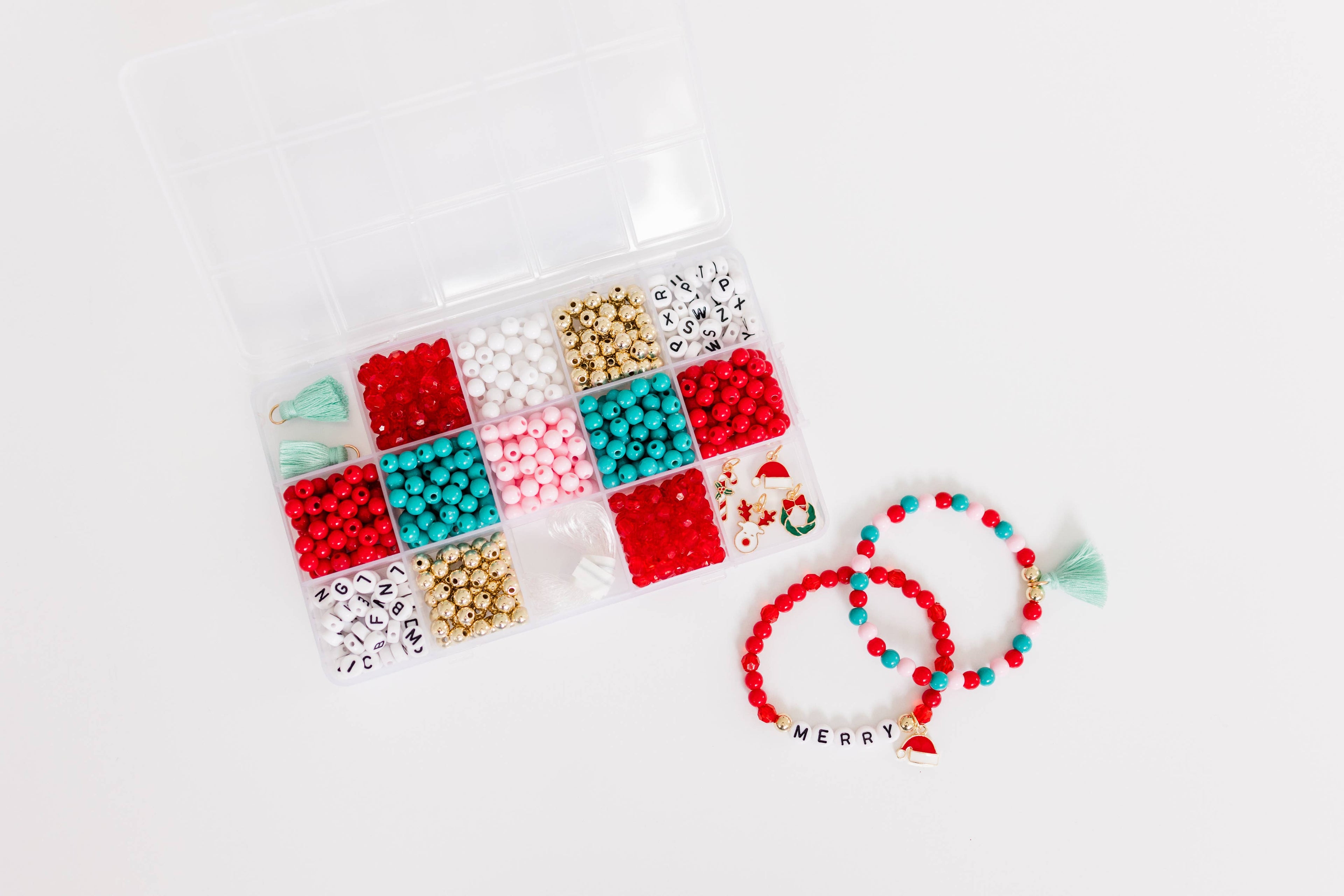 Bracelet Kit - Christmas Merry &amp; Bright Stretchy Bracelet Craft Kit