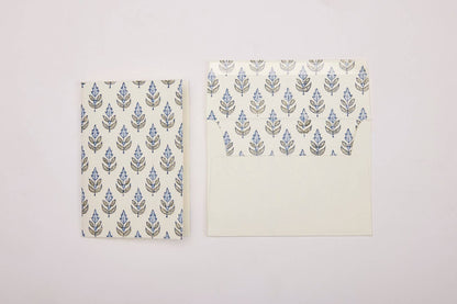 Hand Block Printed Greeting Card - Buti Blue Stone