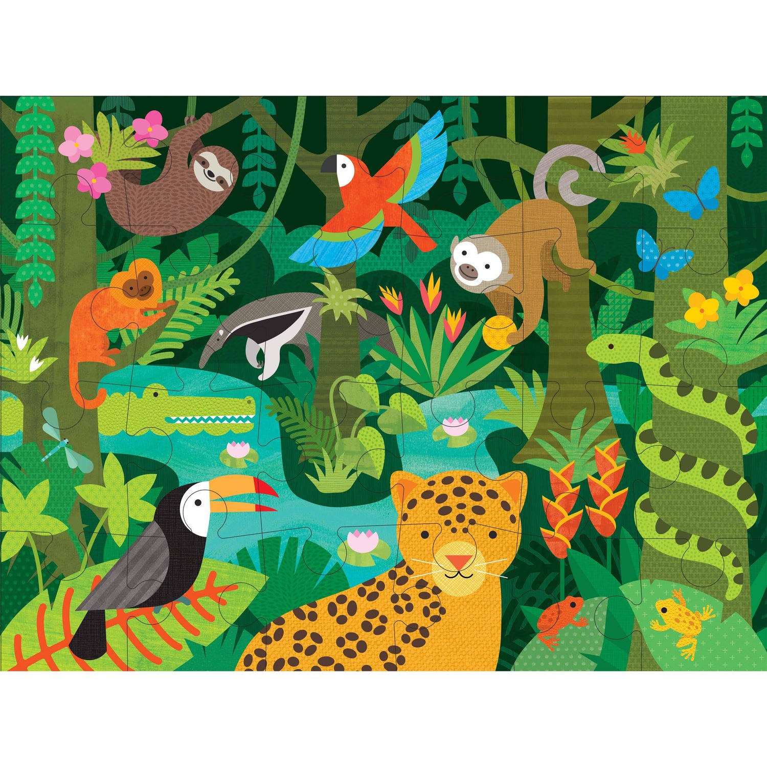 Wild Rainforest 24-Piece Floor Puzzle