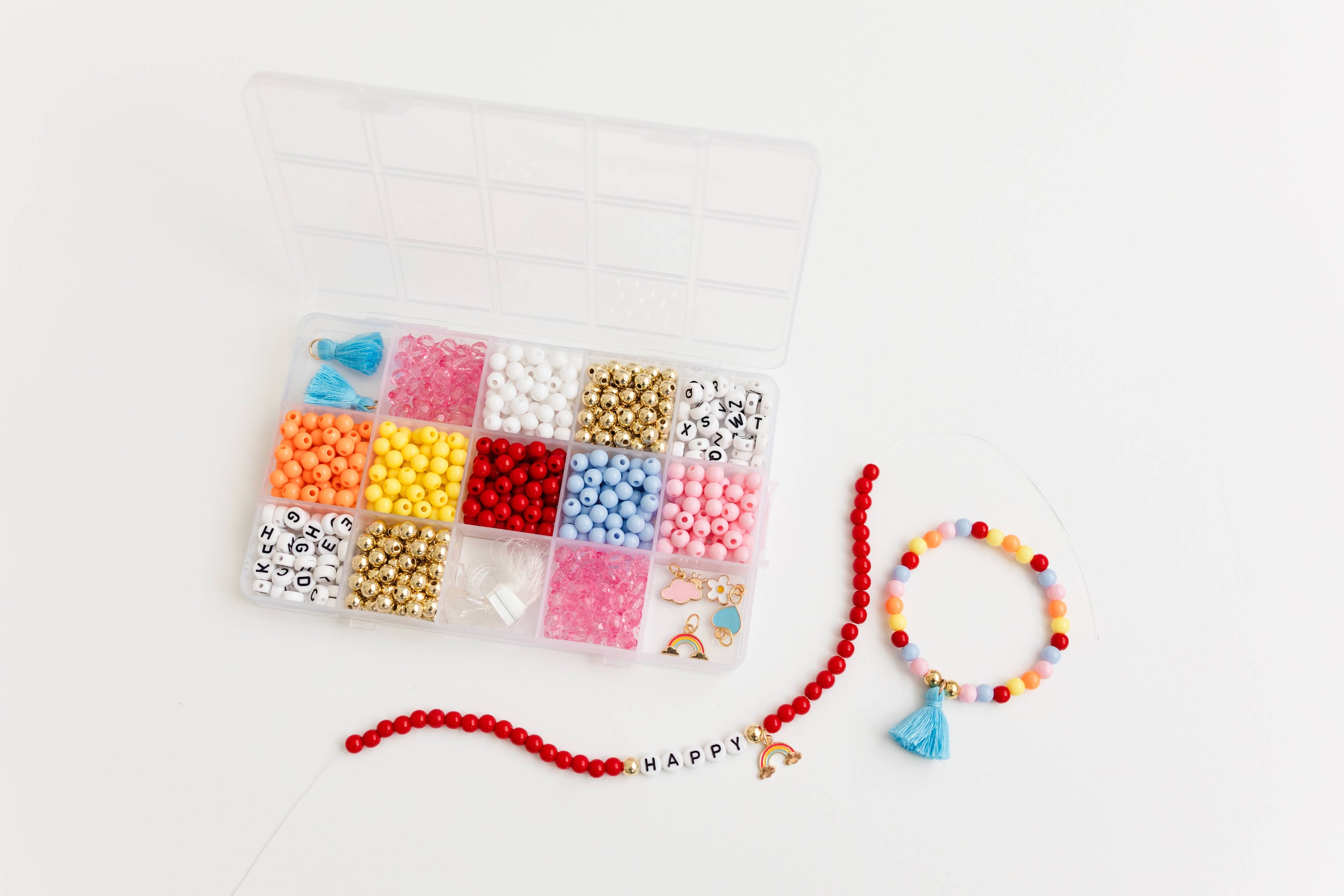 Bracelet Kit - Color My World Rainbow Stretchy Bracelet Craft Kit