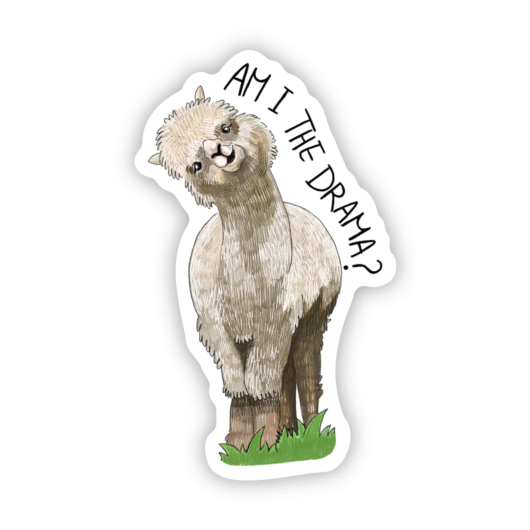 &quot;Am I the Drama&quot; Llama Sticker