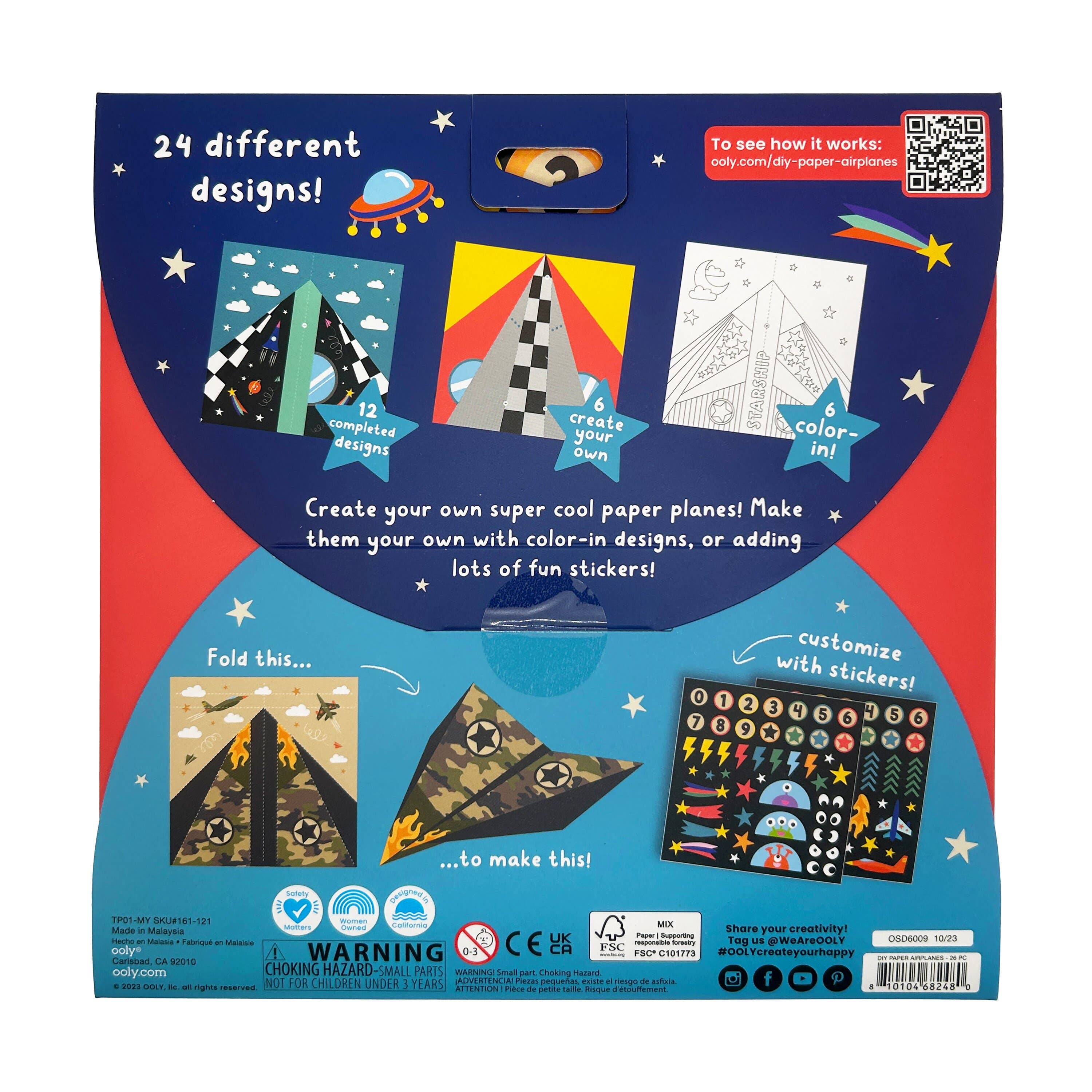 D.I.Y. Paper Air Planes Activity Kit - Set of 24 Designs