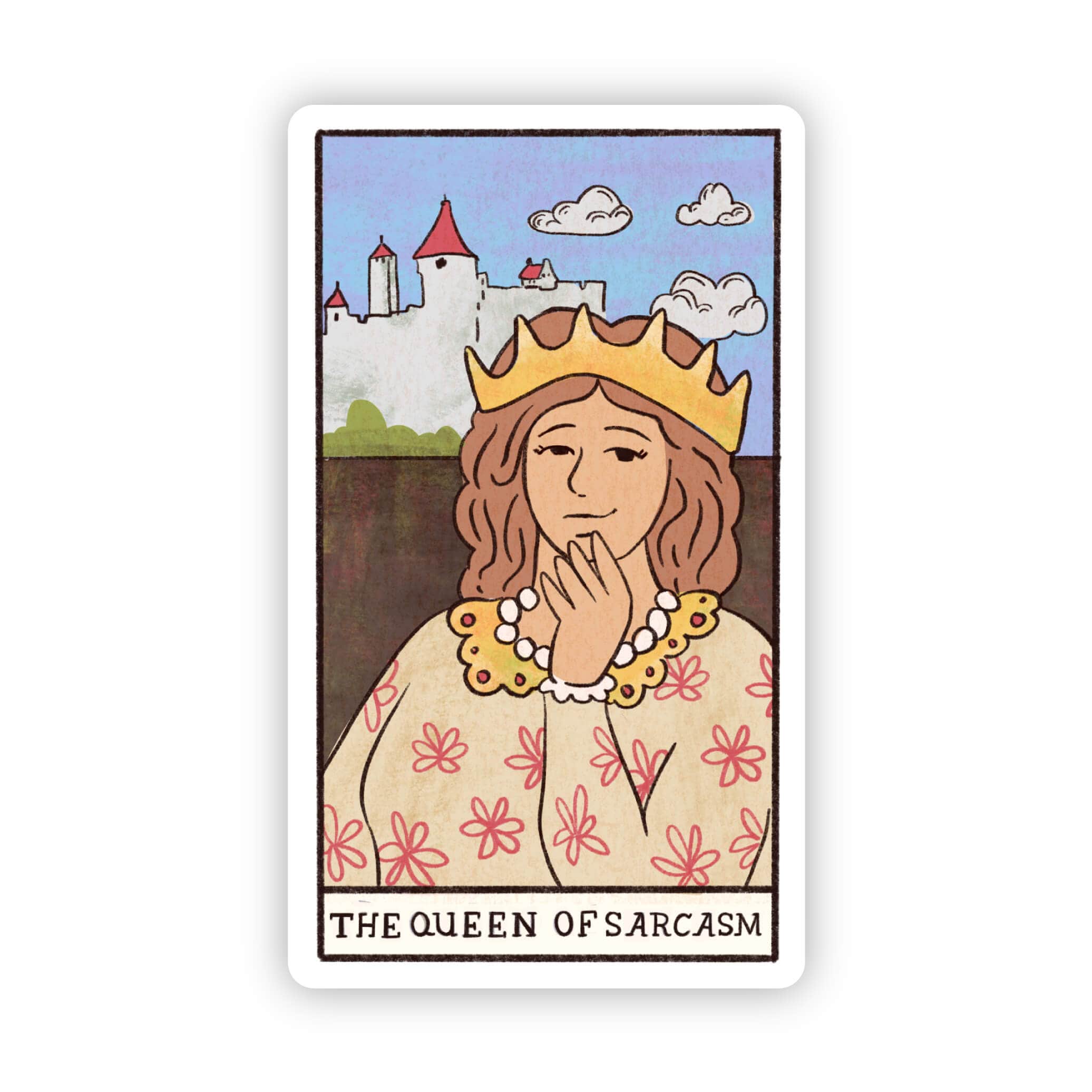 &quot;The Queen of Sarcasm&quot; Tarot Card Sticker