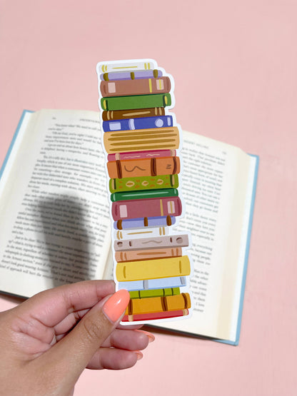 Stack of Books Die Cut Bookmark