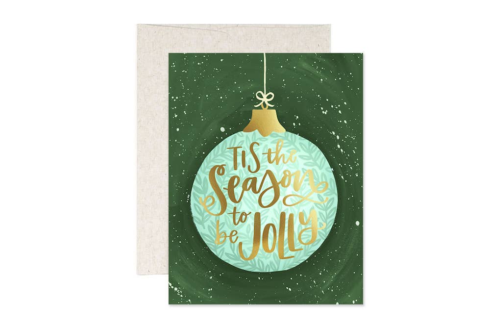 Tis the Season to be Jolly Ornament Christmas Holiday Card